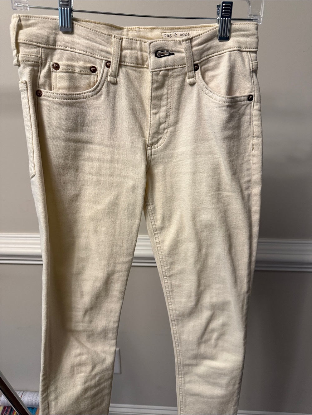 rag & bone Cream Skinny Jeans